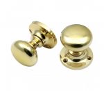 Victorian Style Solid 50mm Brass Door Knobs - Mushroom  shape - 1/2 Sprung (PB92A)